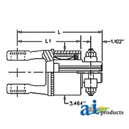 A & I PRODUCTS Overrunning Clutch, Key Type, Type F5/1R-Right, 1 3/8" 21 Spline, W/ Ball Type QD 7" x4" x4" A-W367685